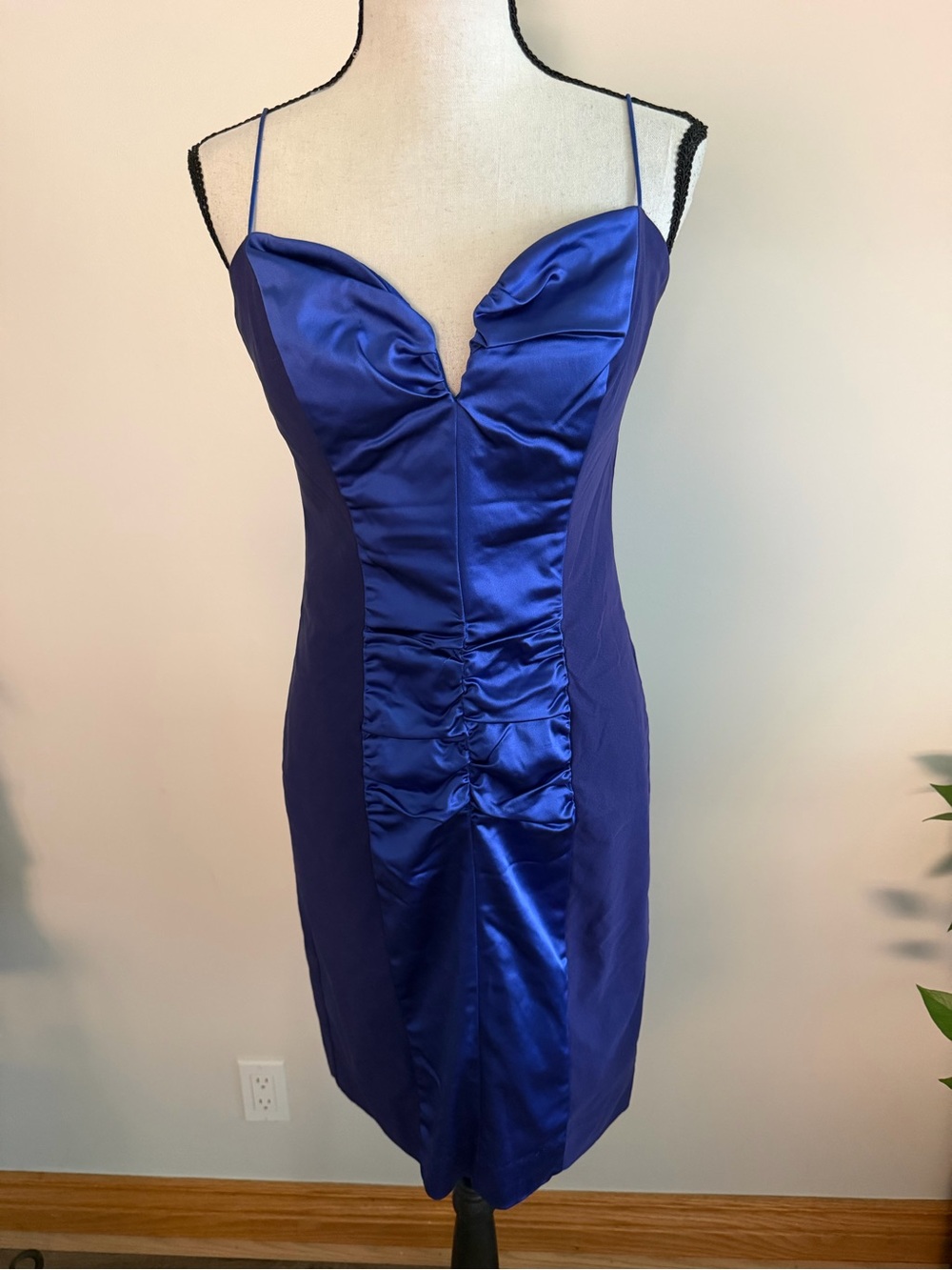 Nicole Miller Collection Royal Blue Satin Dress